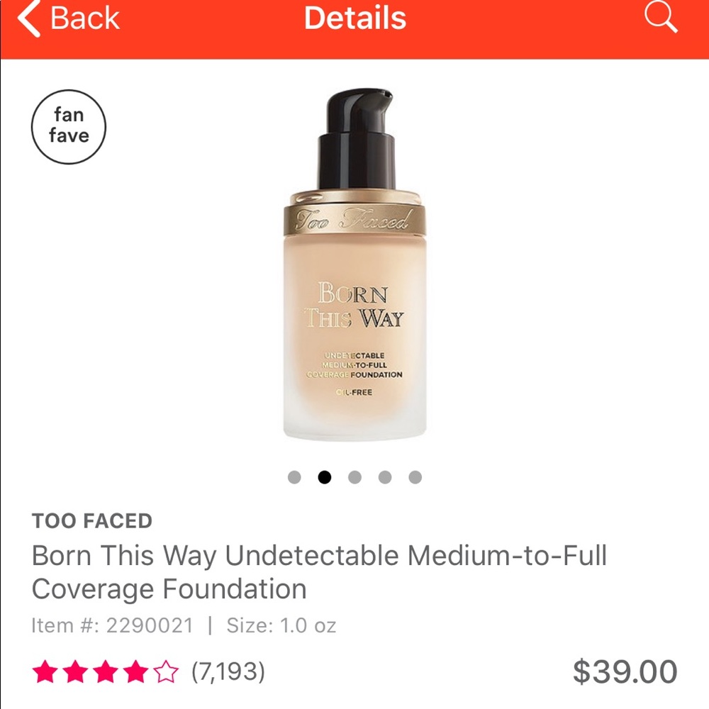 New without box Too Faced Born This Way Foundation